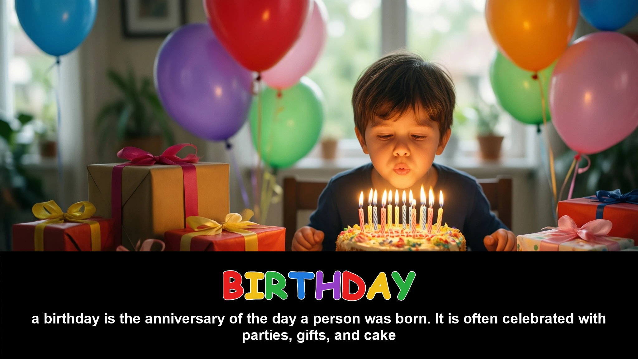 English Illustration for birthday